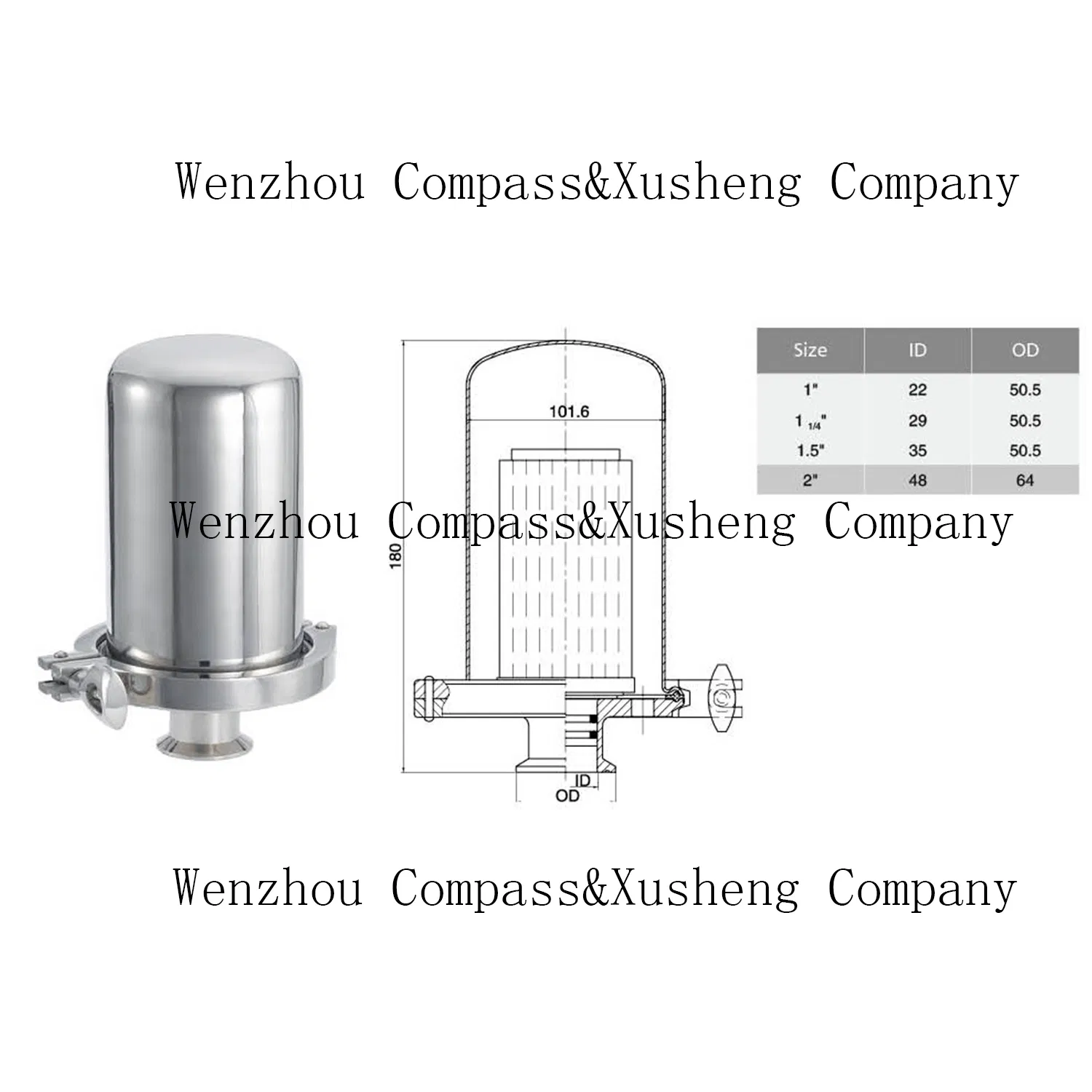 SS304 Stainless Steel Sanitary Clamped Breather