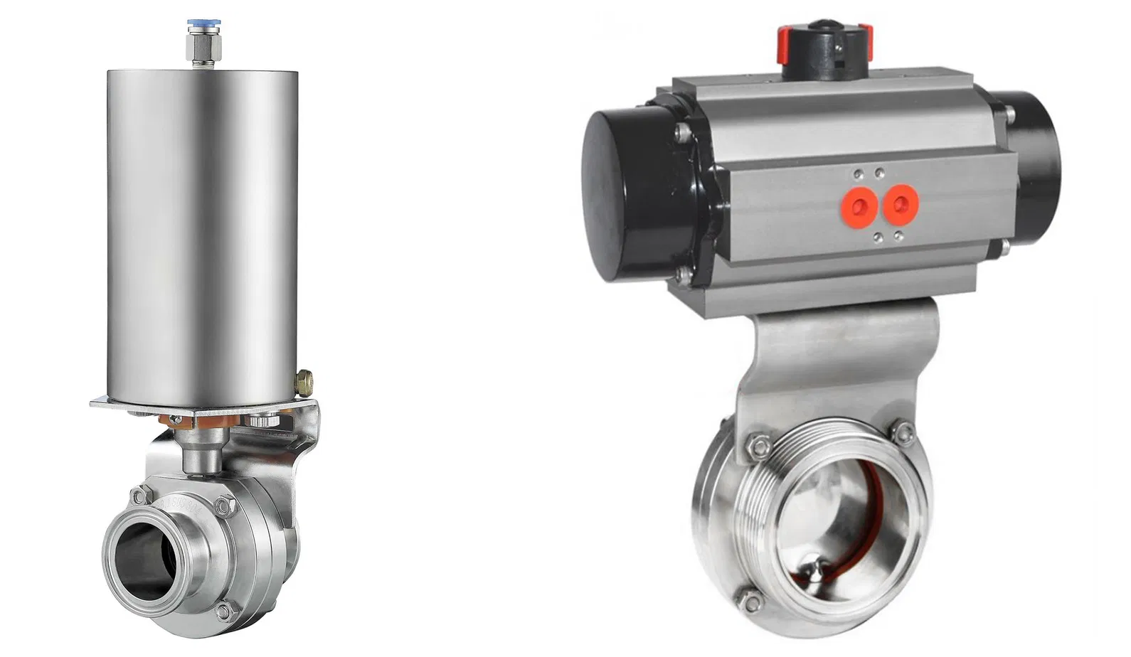 Sanitary Butterfly Valve 1 Inch Pneumatic Actuator Butterfly Valve DN25 Tri Clamp Stainless Steel Single