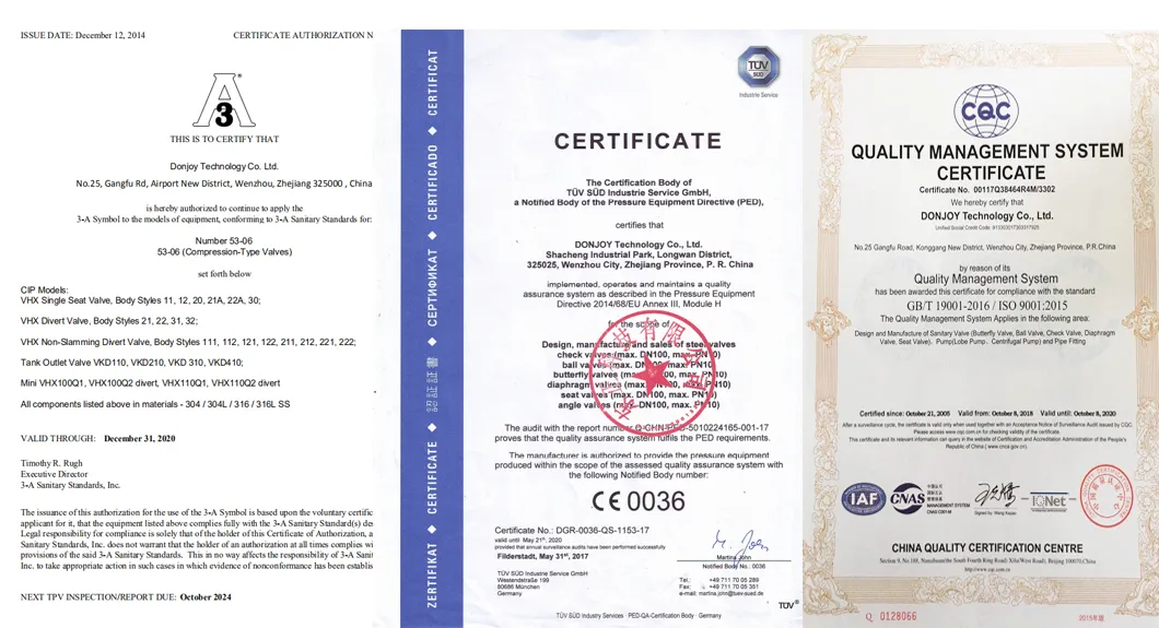 Donjoy Hygienic Stainless Steel Tank Bottom Valve with Elbow Connetctor