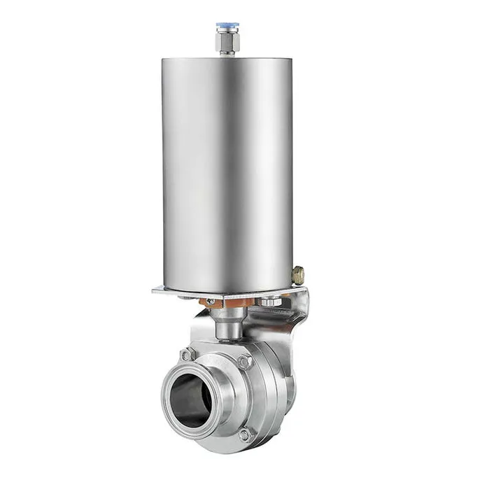 Sanitary Butterfly Valve 1 Inch Pneumatic Actuator Butterfly Valve DN25 Tri Clamp Stainless Steel Single